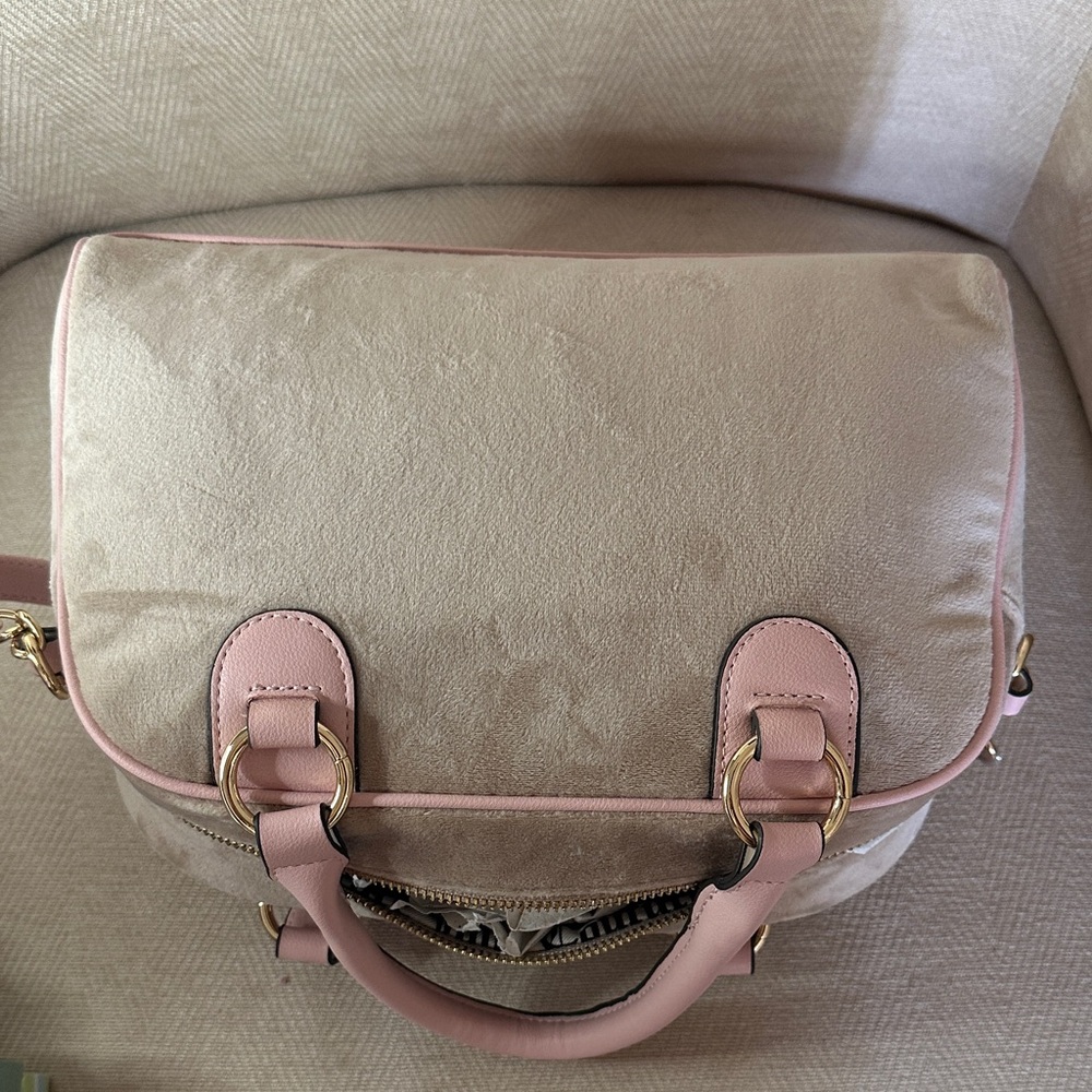 Juicy Couture Pink and Tan Satchel with Embroidery - Picture 6 of 12